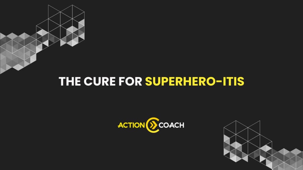 blog title with a text "the cure for superhero-itis"